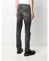 Мужские темно-серые рваные зауженные джинсы от Unravel Project