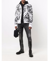 Мужские темно-серые рваные зауженные джинсы от Philipp Plein