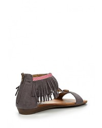 Темно-серые сандалии на плоской подошве от Coolway