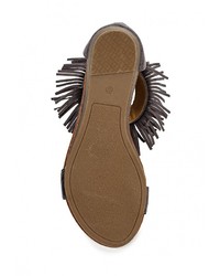 Темно-серые сандалии на плоской подошве от Coolway