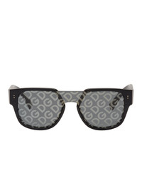 Темно-серые солнцезащитные очки с принтом