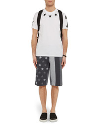 Мужские темно-серые хлопковые шорты с вышивкой от Givenchy