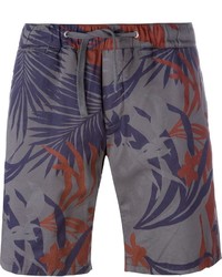 Темно-серые хлопковые шорты с принтом