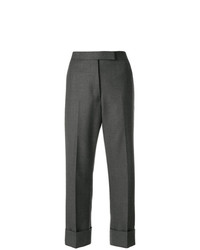 Женские темно-серые шерстяные брюки-галифе от Thom Browne