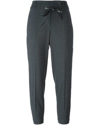 Женские темно-серые шерстяные брюки от Brunello Cucinelli