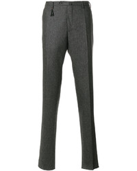 Мужские темно-серые шерстяные брюки от Incotex