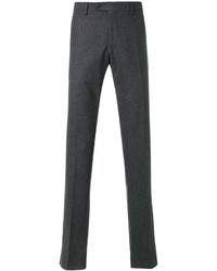 Мужские темно-серые шерстяные брюки от Lardini