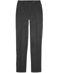 Мужские темно-серые шерстяные классические брюки с узором "в ёлочку" от Lanvin