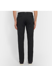 Мужские темно-серые шерстяные классические брюки с узором "в ёлочку" от Incotex