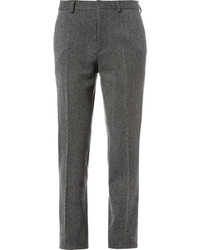 Мужские темно-серые шерстяные классические брюки с узором "в ёлочку" от Valentino