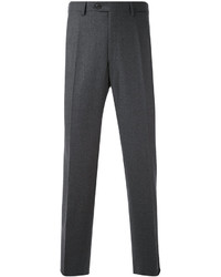 Мужские темно-серые шерстяные классические брюки от Brioni