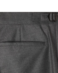 Мужские темно-серые шерстяные классические брюки от Richard James