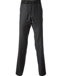 Мужские темно-серые шерстяные классические брюки от Emporio Armani