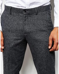 Мужские темно-серые шерстяные классические брюки от Selected