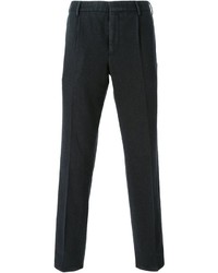 Мужские темно-серые шерстяные классические брюки от Incotex