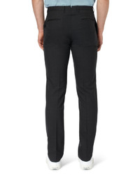 Мужские темно-серые шерстяные классические брюки от Incotex