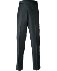 Мужские темно-серые шерстяные классические брюки от Thom Browne