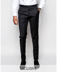 Мужские темно-серые шерстяные классические брюки