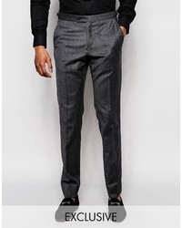 Мужские темно-серые шерстяные классические брюки