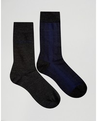 Мужские темно-серые шерстяные носки от Hugo Boss