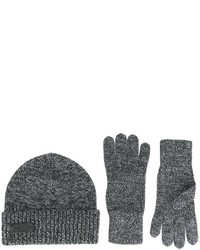 Мужские темно-серые шерстяные перчатки от DSQUARED2
