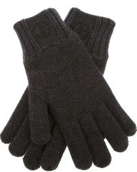 Мужские темно-серые шерстяные перчатки от Giorgio Armani