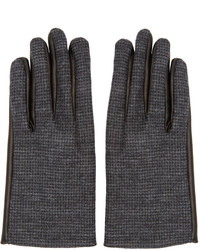 Мужские темно-серые шерстяные перчатки от Lanvin