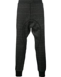 Мужские темно-серые шерстяные спортивные штаны в клетку от Neil Barrett