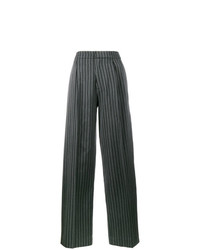 Темно-серые широкие брюки в вертикальную полоску от Jacquemus