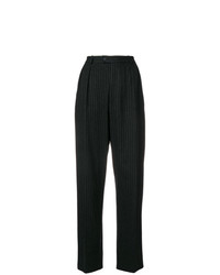 Темно-серые широкие брюки в вертикальную полоску от Yves Saint Laurent Vintage