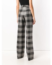 Темно-серые широкие брюки в клетку от Ermanno Scervino