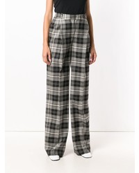 Темно-серые широкие брюки в клетку от Ermanno Scervino