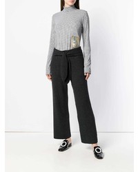 Темно-серые широкие брюки от Nanushka