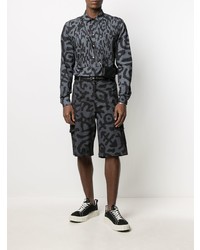 Мужские темно-серые шорты с принтом от Moschino