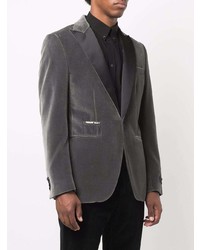 Мужской темно-серый бархатный пиджак от Philipp Plein