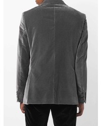 Мужской темно-серый бархатный пиджак от Philipp Plein