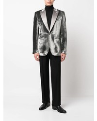 Мужской темно-серый бархатный пиджак от Philipp Plein