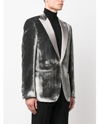 Мужской темно-серый бархатный пиджак от Philipp Plein