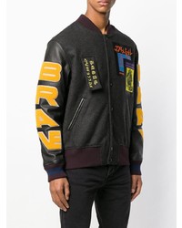 Мужской темно-серый бомбер с принтом от Diesel