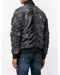 Мужской темно-серый бомбер с принтом от Diesel