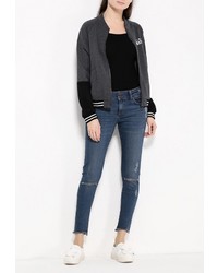 Женский темно-серый бомбер от Jennyfer