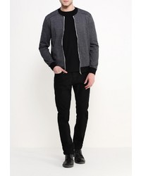 Мужской темно-серый бомбер от Topman