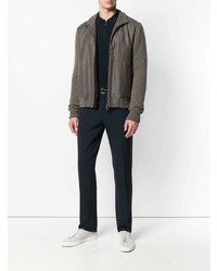 Мужской темно-серый бомбер от Corneliani