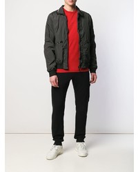 Мужской темно-серый бомбер от Stone Island