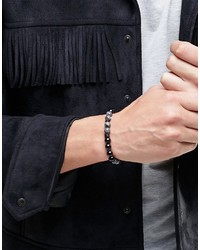 Мужской темно-серый браслет из бисера от Icon Brand