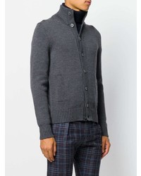 Мужской темно-серый вязаный кардиган от Zanone