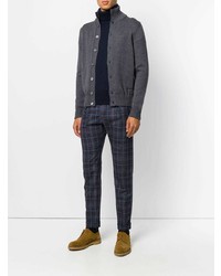 Мужской темно-серый вязаный кардиган от Zanone