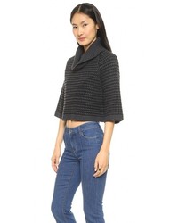 Темно-серый вязаный короткий свитер от Alice + Olivia