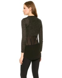 Темно-серый вязаный короткий свитер от philosophy