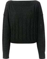 Темно-серый вязаный короткий свитер от Jean Paul Gaultier